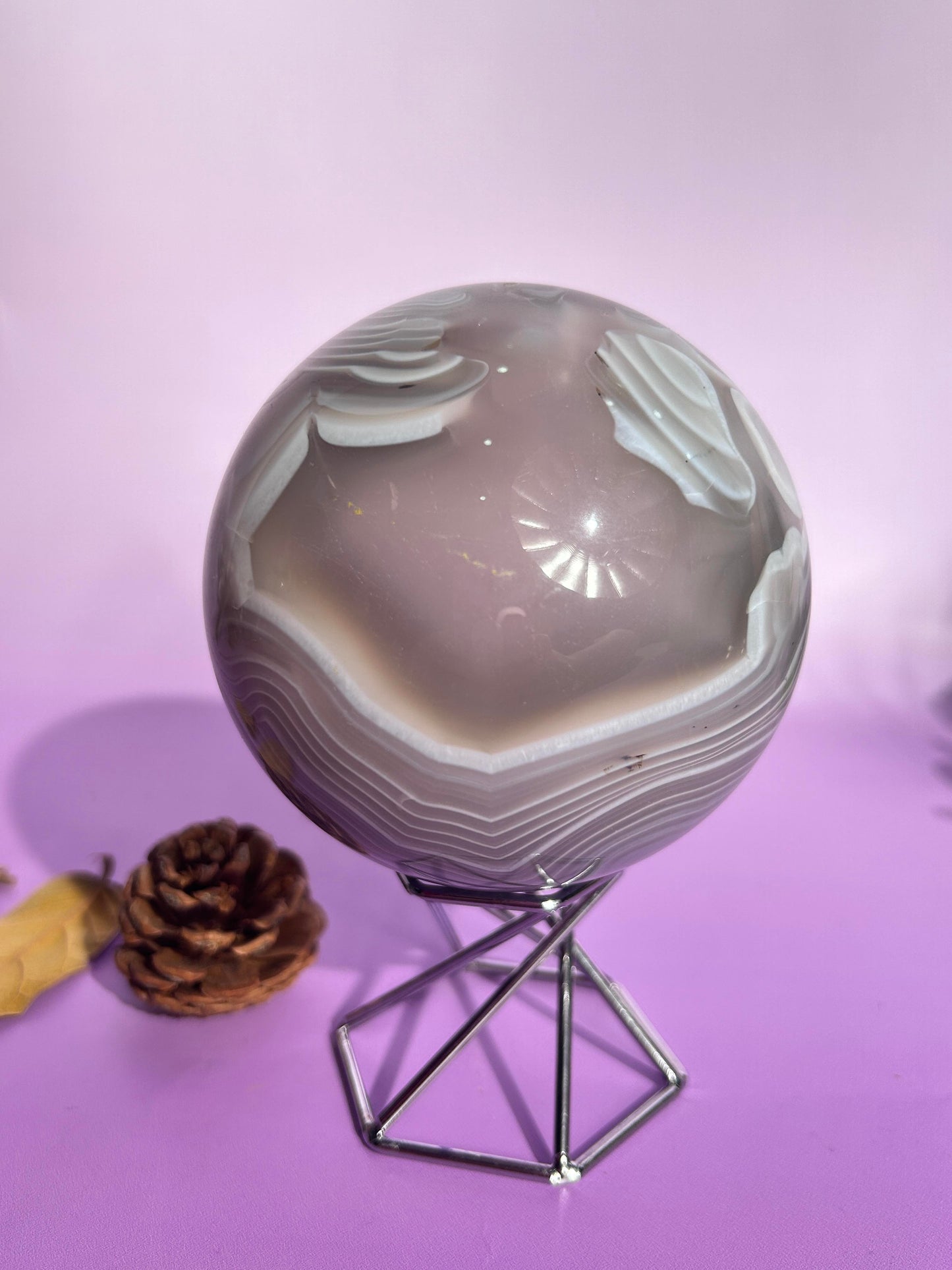 Pink jelly sardonyx sphere