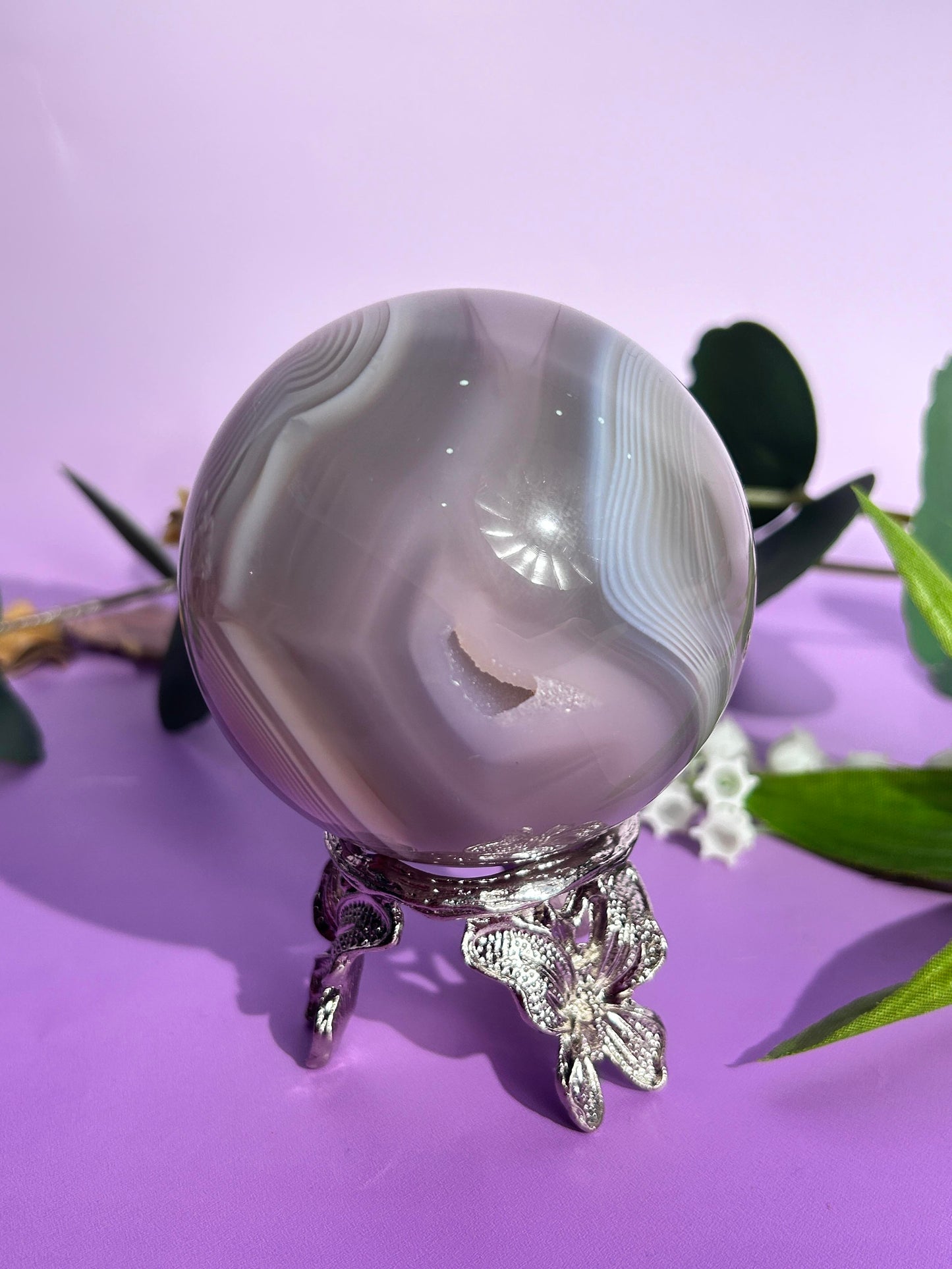 Pink jelly sardonyx sphere