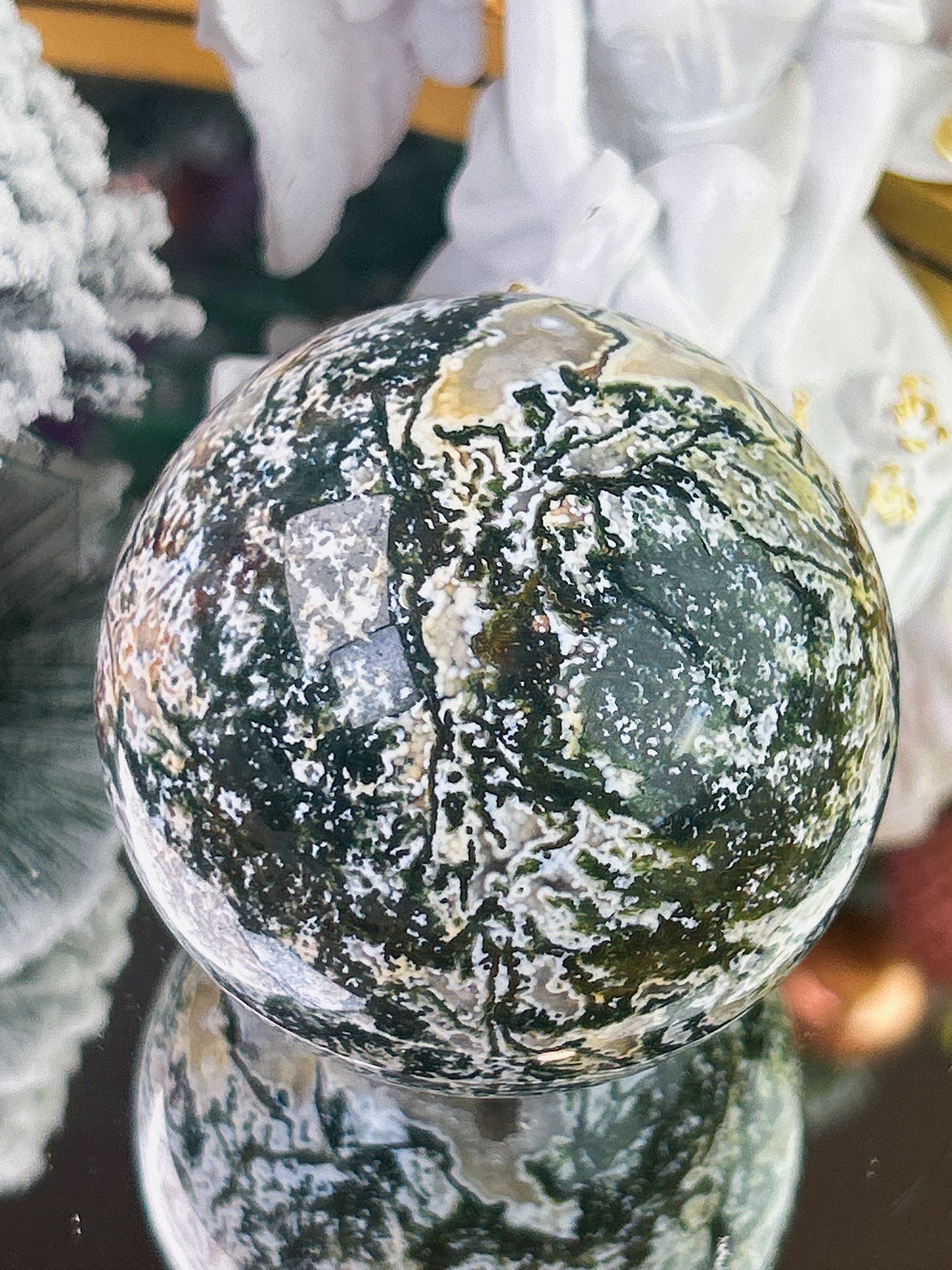 Pink forest moss agate ocean jasper born together