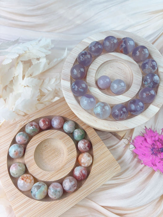 Green Flower Agate beads