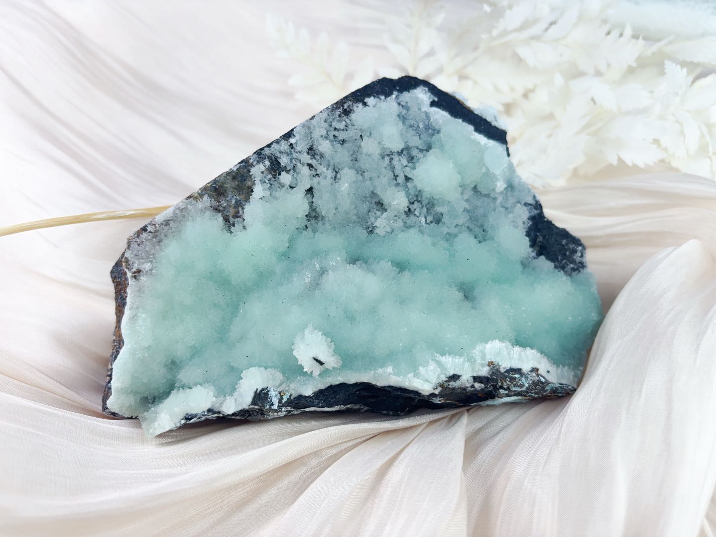 Blue aragonite specimen