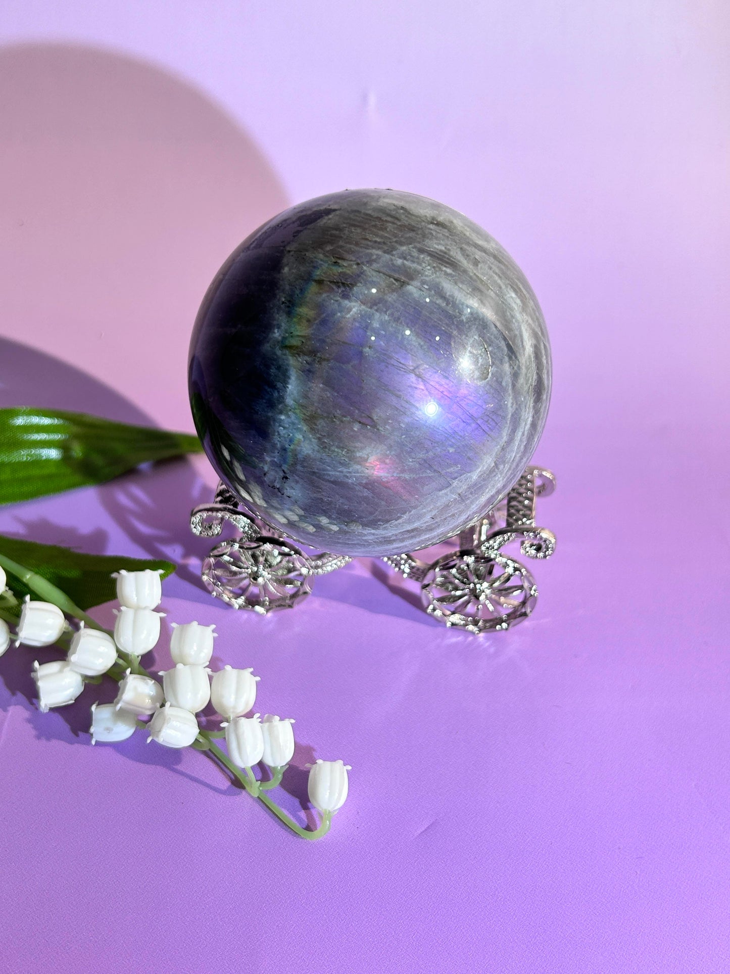 Purple labradorite sphere