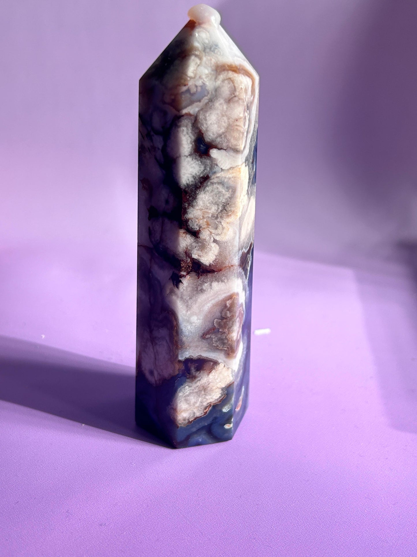 blue purple cherry blossom agate tower