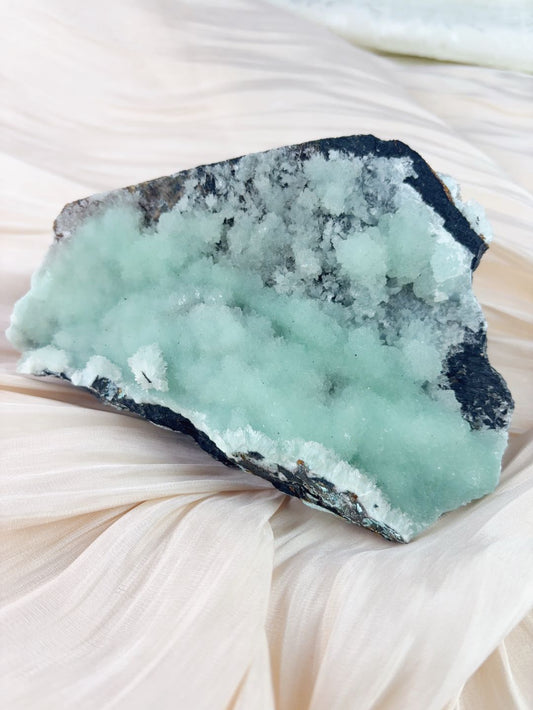 Blue aragonite specimen