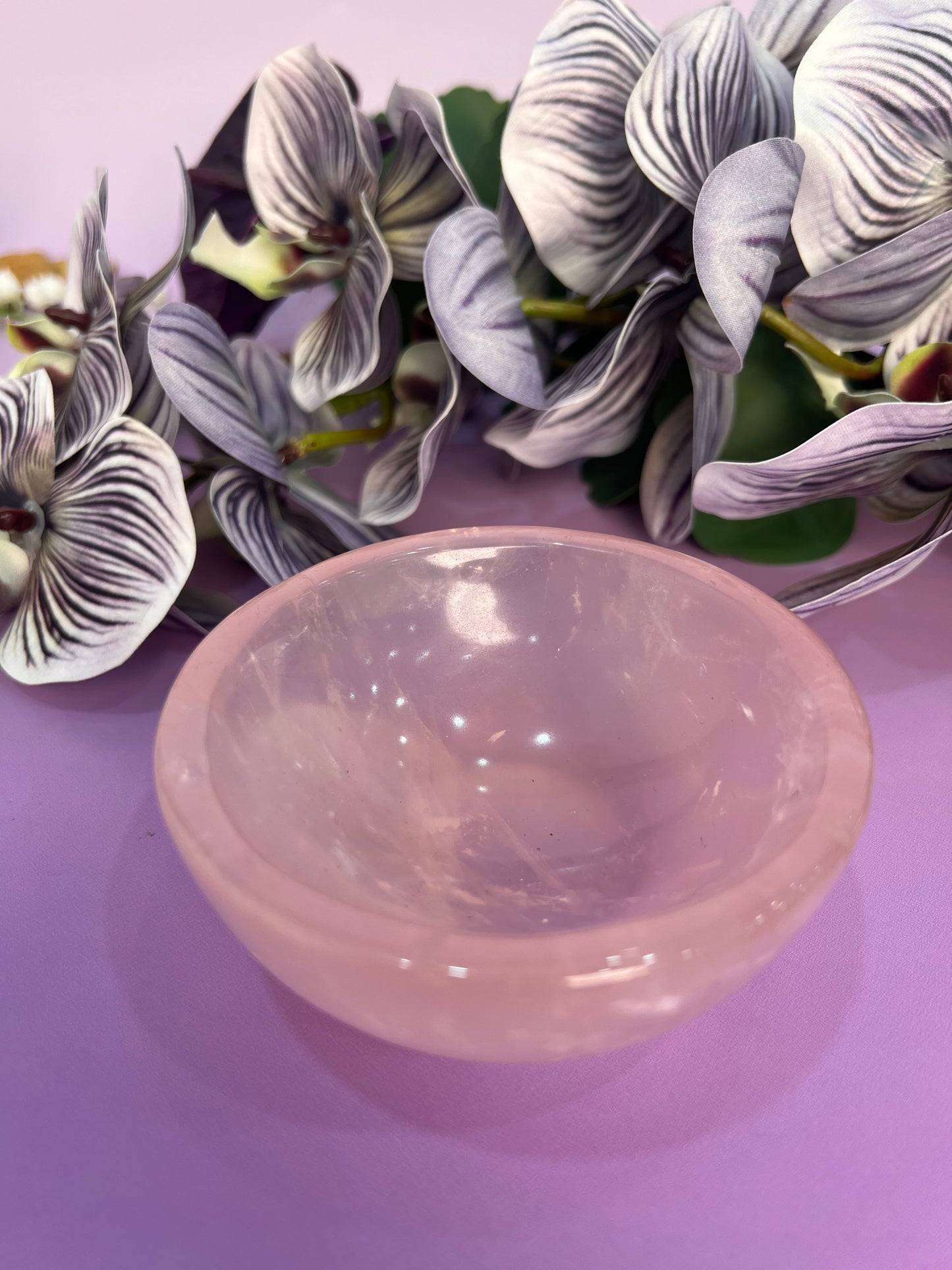 Starlight rose quartz bowl