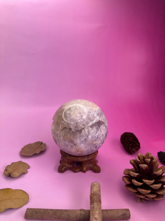 pink amethyst flower sphere