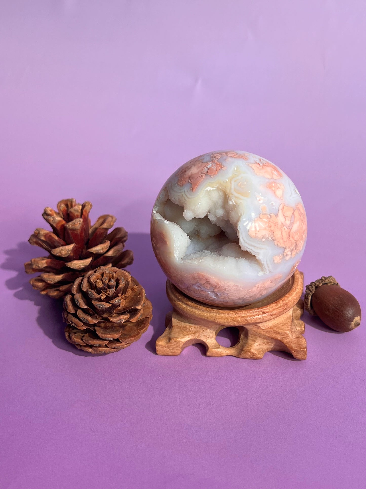 Pink amethyst sphere