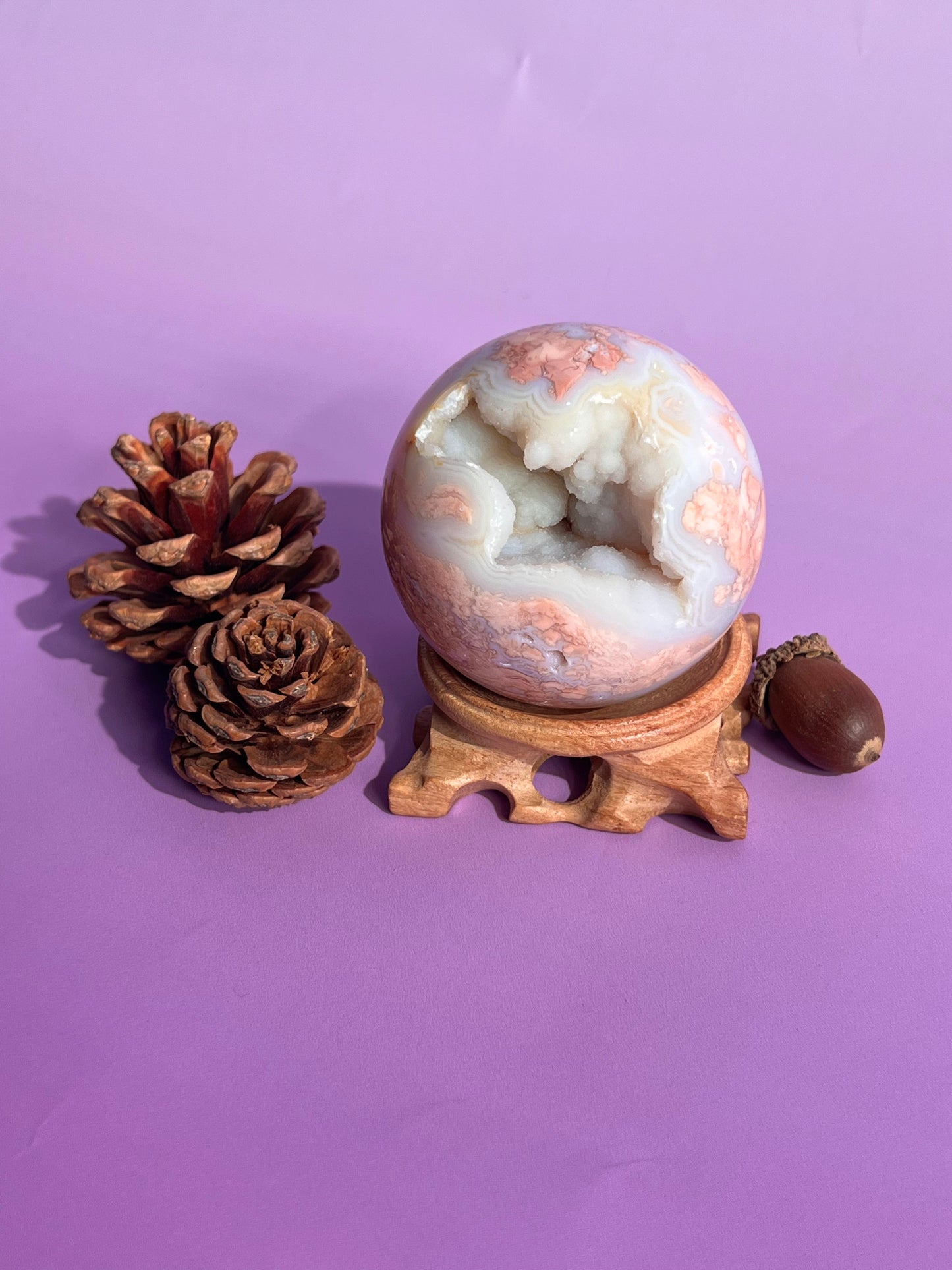 Pink amethyst sphere